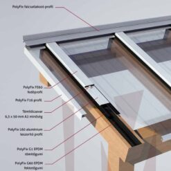 Alternative view of PolyfiX L51 leszorító profil polikarbonát lemezhez
